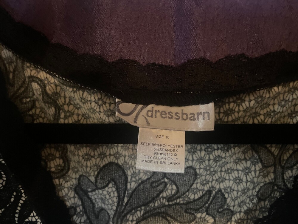 dressbarn Cocktail Dress Size 10 Black Lace Polyester Spandex